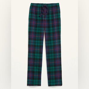 Old Navy Plaid Flannel Pajama Pants Green Navy Red XS EUC